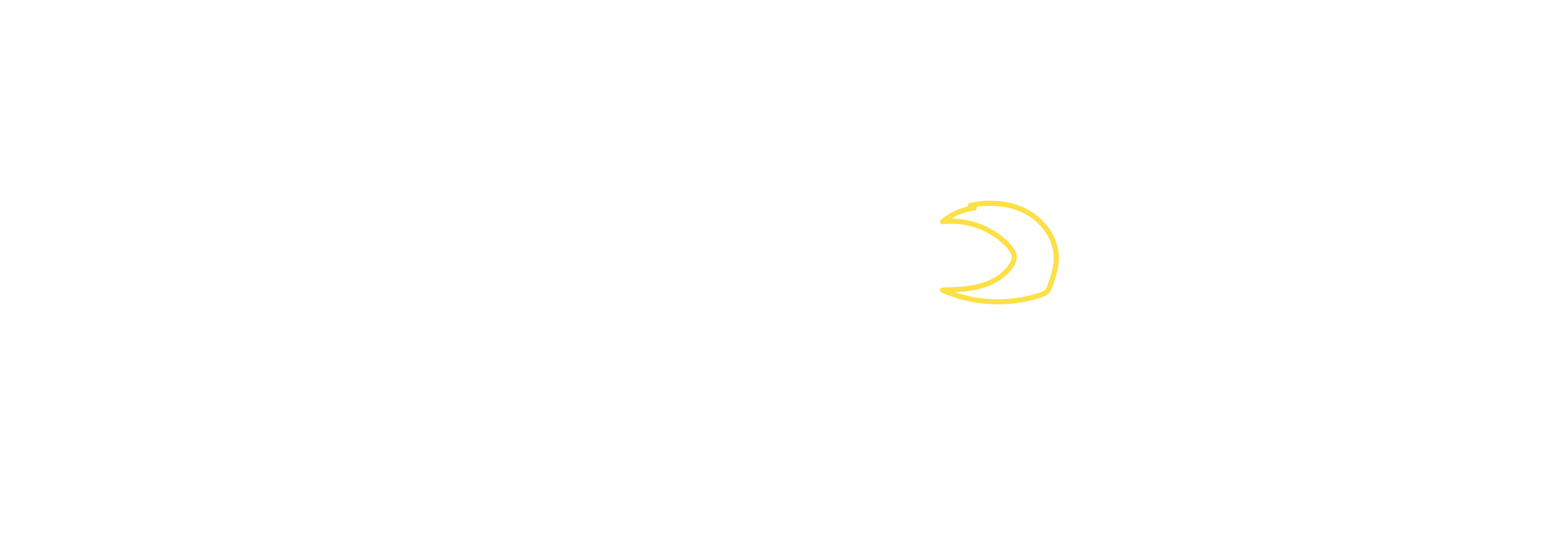 A sketch of the night sky with a yellow crescent moon, white clouds, and white stars